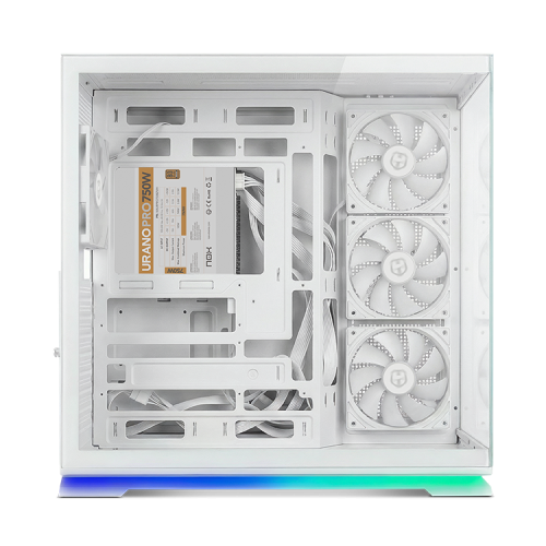 NOX Hummer Galaxy Semitorre ATX Compacta con Ventana, Tira LED ARGB, 4 Ventiladores Incluidos, Compatible con Gráficas 420mm y Refrigeración Líquida 360mm