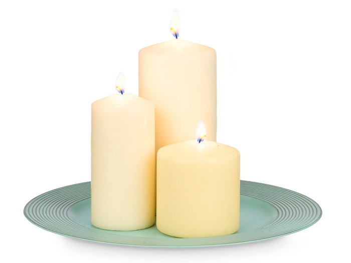 Giftdecor Portavelas Circulos Verde Envejecido 33 x 33 x 3 cm (Set de 24)