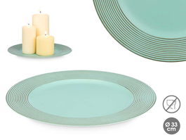 Giftdecor Portavelas Circulos Verde Envejecido 33 x 33 x 3 cm (Set de 24)