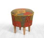 Atelier Del Sofa Puf Bohemio Patchwork Multicolor 42x42x42 cm con Patas de Madera