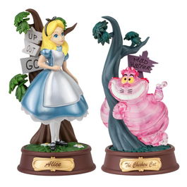 Beast Kingdom - Set de 2 Figuras Mini Dstage Alicia y El Gato Cheshire de Alicia en el País de las Maravillas - PVC 10 cm