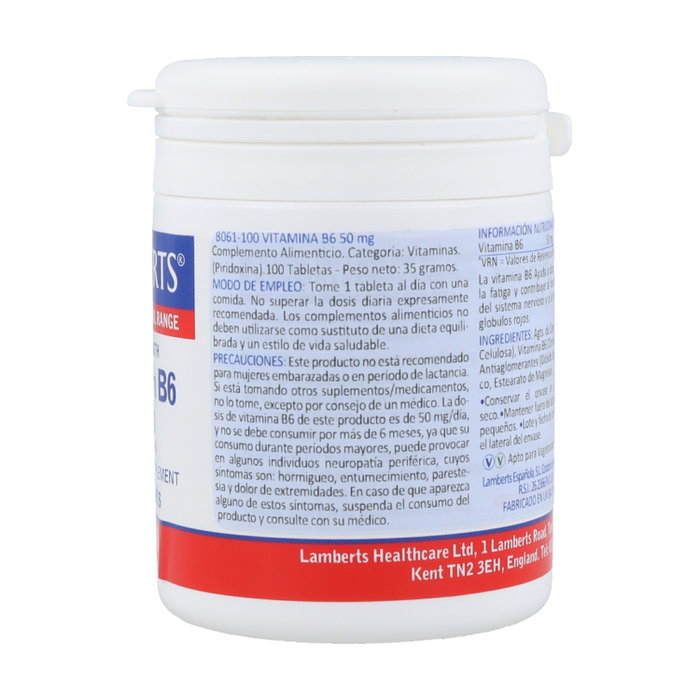 Lamberts Vitamina B6 50 mg 100 comprimidos