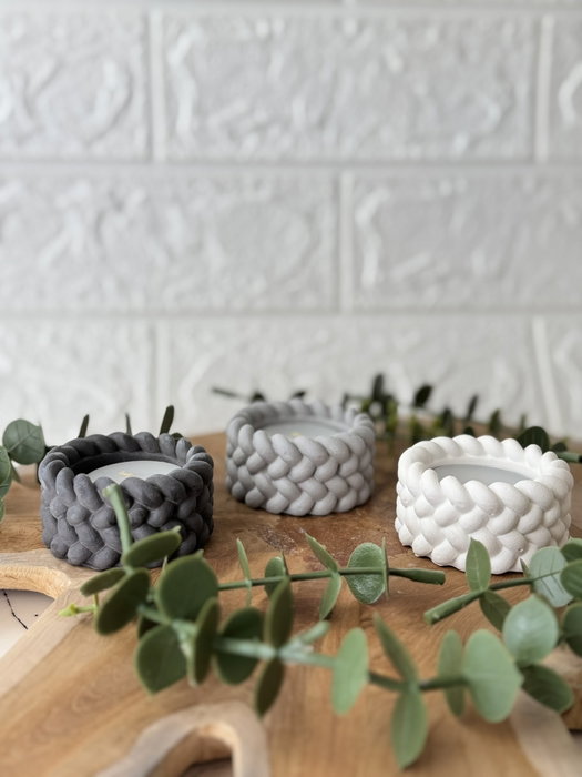 Aberto Design Glamour Candle 6S Conjunto de Velas de Concreto con Cera de Soya, Púrpura, Aroma a Lavanda