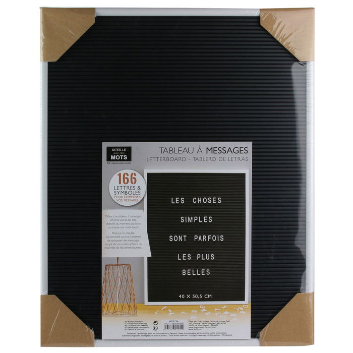 Dites-le avec des Mots Plafón Decorativo para Mensajes 40x50 cm con 166 Letras y Símbolos Marco Madera Dites-le avec des Mots Plafón Decorativo para Mensajes 40x50 cm con 166 Letras y Símbolos Marco Madera