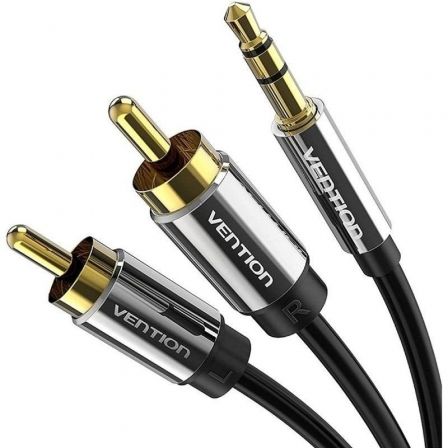 Vention Cable Estéreo BCFBJ Jack 3.5 Macho a 2x RCA Macho 5m Negro