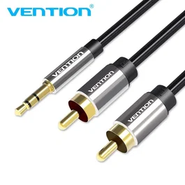 Vention Cable de Audio Estéreo BCFBJs 3,5 mm a 2 RCA, 5 m, Negro/Gris