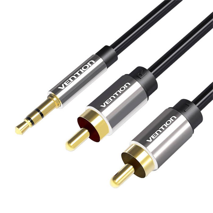 Vention Cable Estéreo BCFBJ Jack 3.5 Macho a 2x RCA Macho 5m Negro