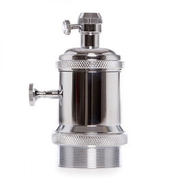 Amarcords Portalámparas E27 con Interruptor Rotativo Cromo