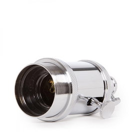 Portalámparas E27 con Interruptor Rotativo Cromo