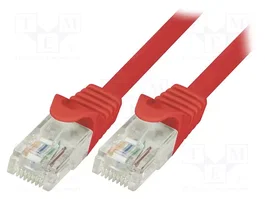 LOGILINK Patch cord U/UTP Cat 5e RJ45 7,5m rojo