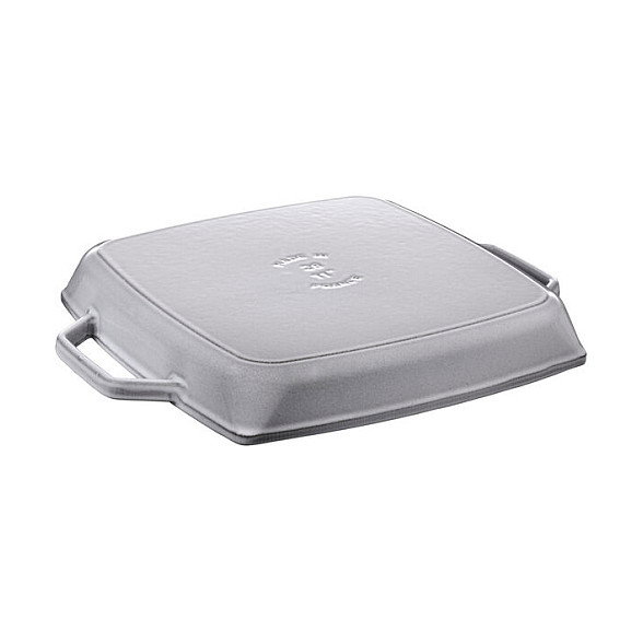 Staub Sartén Parrilla de Hierro Fundido Rectangular 28 cm, Apta para Inducción, Horno y Lavavajillas, Gris Grafito, 2.3L