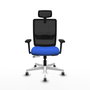 PIQUERAS Y CRESPO Silla de oficina Haches con mecanismo Sincro/Traslack, Azul y Negro
