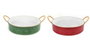 DKD Home Decor Bandeja Navidad Tradicional Metal Verde Rojo 29 x 6.5 x 36 cm (4 Unidades)