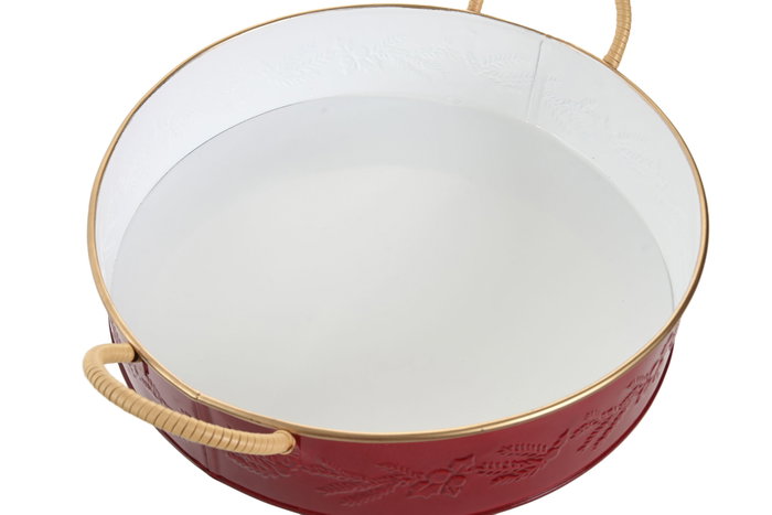 DKD Home Decor Bandeja Navidad Tradicional Metal Verde Rojo 29 x 6.5 x 36 cm (4 Unidades)