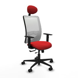 PIQUERAS Y CRESPO Silla de oficina Zulema con mecanismo Sincro/Traslack Rojo y Blanco