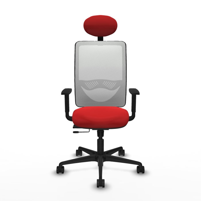 PIQUERAS Y CRESPO Silla de oficina Zulema con mecanismo Sincro/Traslack Rojo y Blanco