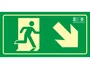 Syssa Señal de Salida Emergencia Derecha Bajando PVC Fotoluminiscente 320x160 mm