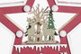 DKD Home Decor Decoracion Luminosa Navidad Tradicional Rojo Natural Madera Led Estrella 4 x 26 x 26 cm (4 Unidades)