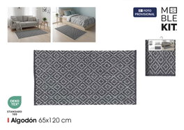 Moblekit Alfombra Algodón Negro 65x120cm