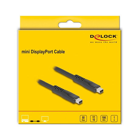 DeLOCK Cable Mini DisplayPort a Mini DisplayPort 81176, 1 m, 16K, 80 Gbps DeLOCK Cable Mini DisplayPort a Mini DisplayPort 81176, 1 m, 16K, 80 Gbps