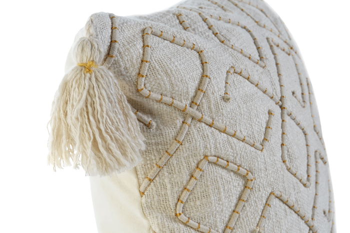 DKD Home Decor Cojin Crudo 45 x 45 x 15 cm (2 Unidades) Algodon Polyester