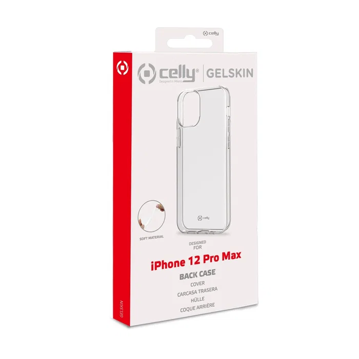 Celly Funda iPhone 12 Pro Max, Transparente, TPU, Antigolpes y Antirrayones, Compatible con Apple