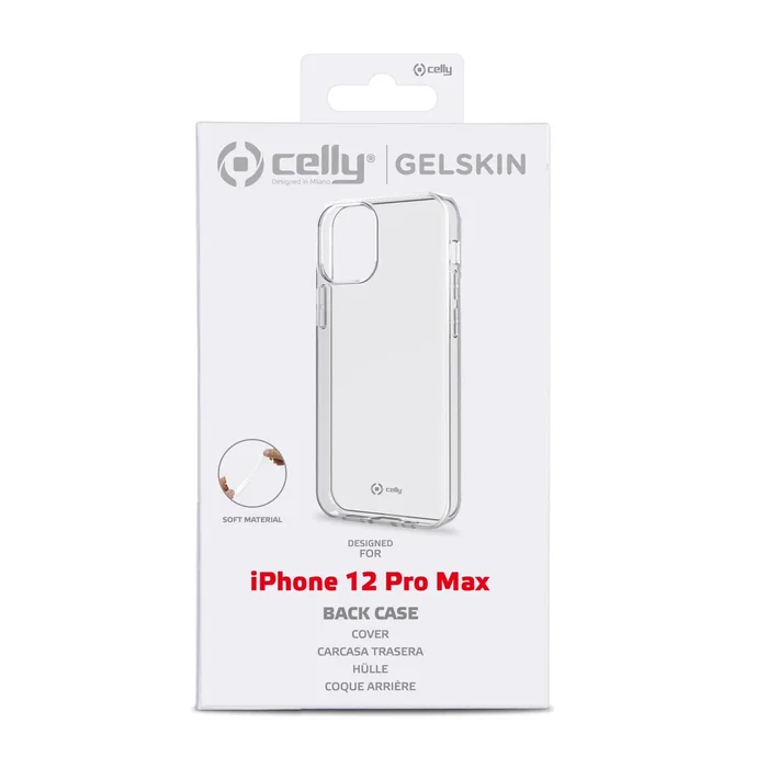 Celly Funda iPhone 12 Pro Max, Transparente, TPU, Antigolpes y Antirrayones, Compatible con Apple