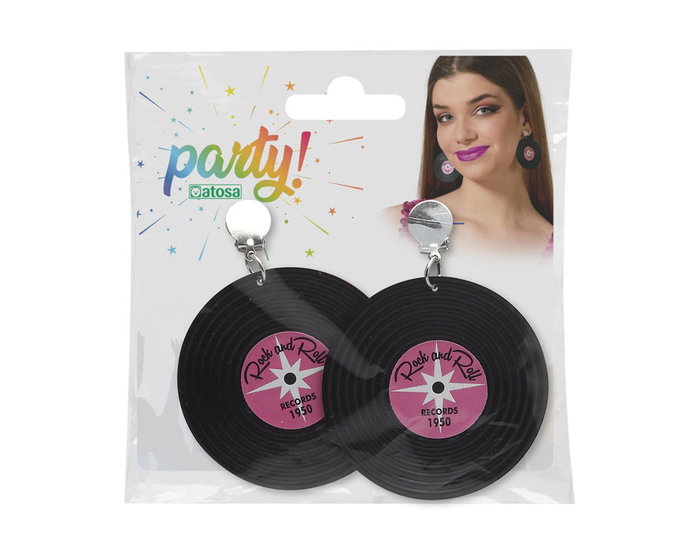 Pendientes Disco Vinilo Mujer Adulto Complemento Estilo Nostálgico Ochentero