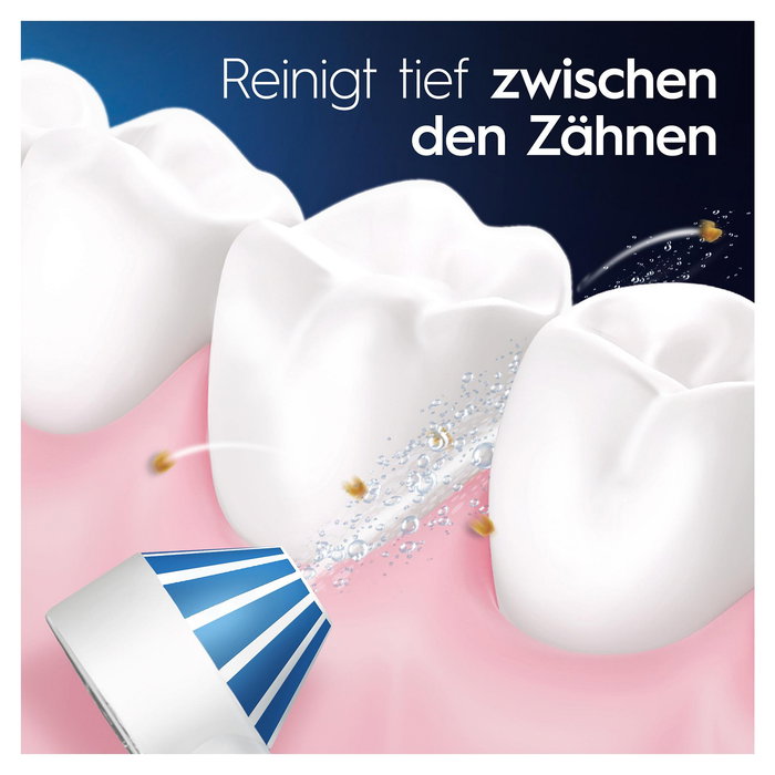 Oral-B Oxyjet JAS23 Munddusche con Bluetooth, Sensor de Presión Inteligente, Temporizador y Cargador - Blanco