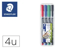 Staedtler Rotulador Lumocolor Retroproyección 318 wp Estuche 4 Colores Punta Fina Permanente