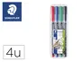 Staedtler Rotulador Lumocolor Retroproyección 318 wp Estuche 4 Colores Punta Fina Permanente