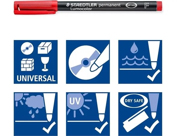 Staedtler Lumocolor 318 WP Estuche de 4 Colores Punta Fina