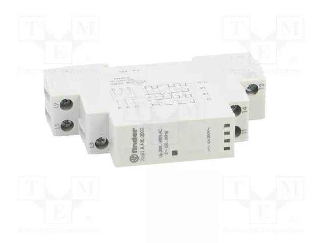 Finder 70.61.8.400.0000 Relé de supervisión de red trifásica 208-480VAC 6A 1W