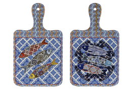 DKD Home Decor Salvamantel Atlantico Azul Naranja 25.5x1x15 cm (12 Unidades)