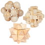 Mister Gadget Juego Puzzle De Madera Vintage Cubo Esfera Pirámide 3D Ejercita Tu Cerebro 8x8x8cm