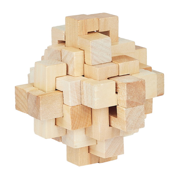 Mister Gadget Juego Puzzle De Madera Vintage Cubo Esfera Pirámide 3D Ejercita Tu Cerebro 8x8x8cm