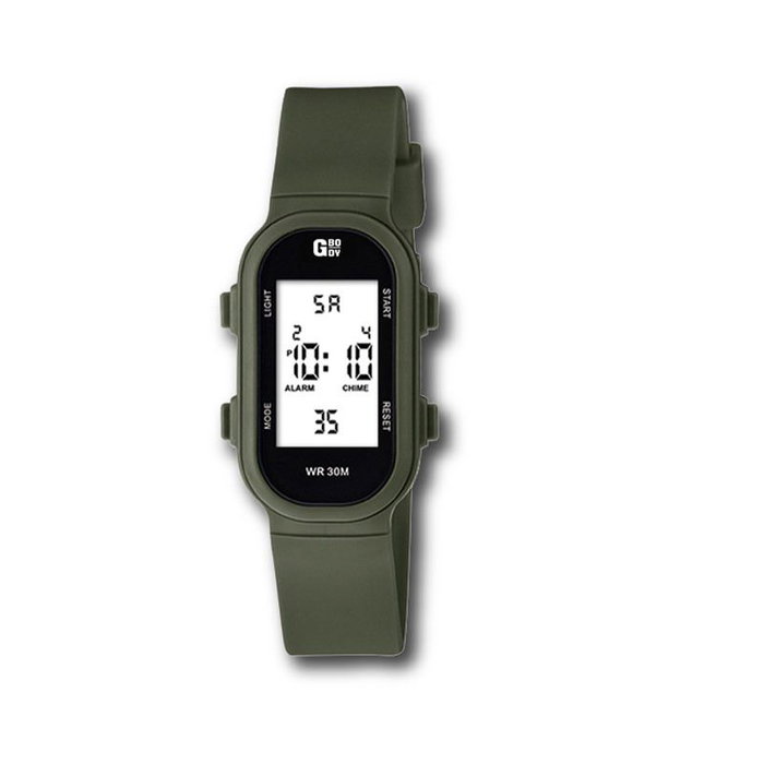 G&B TIME Reloj GBody LCD Rectangular con Luz LED Blanca y Estuche WR3 para Cadete