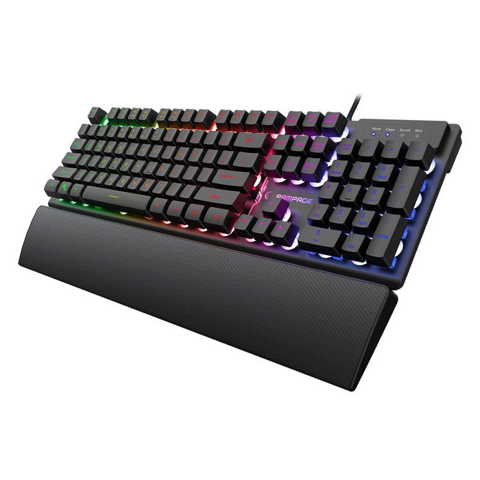 Rampage Fortuna Set de Teclado y Mouse Gaming con Alfombrilla Negro