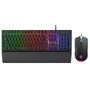 Rampage Fortuna Set de Teclado y Mouse Gaming con Alfombrilla Negro