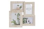 DKD Home Decor Marco Multifoto MDF y Cristal para 4 Fotos, Natural