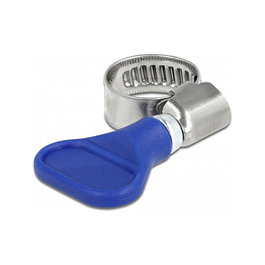 DeLOCK Abrazadera de manguera de mariposa acero inoxidable 400 SS 10-16 mm azul, 5 unidades