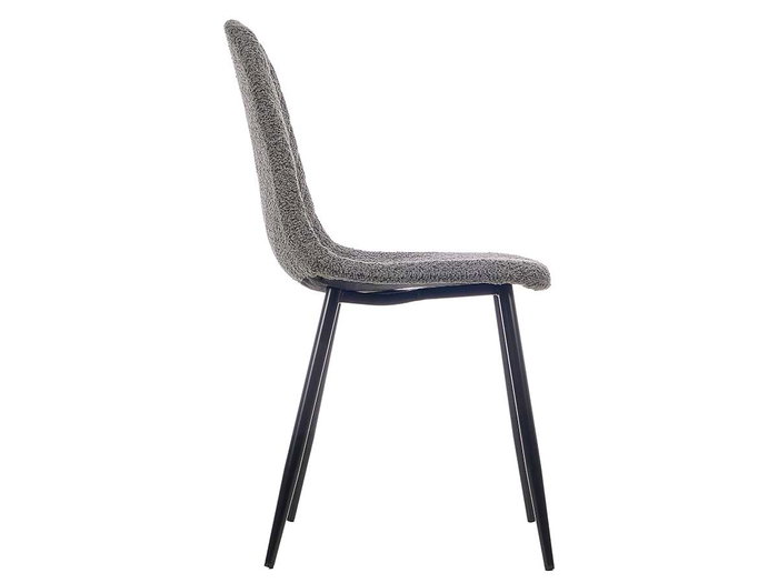 Giftdecor Silla Borreguito Gris Oscuro y Negra, Madera, Tela y Metal, 45 x 89 x 53 cm (Set de 4)