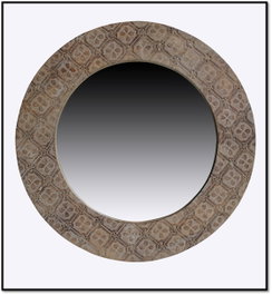 DKD Home Decor Espejo Mandala Decapé Marrón
