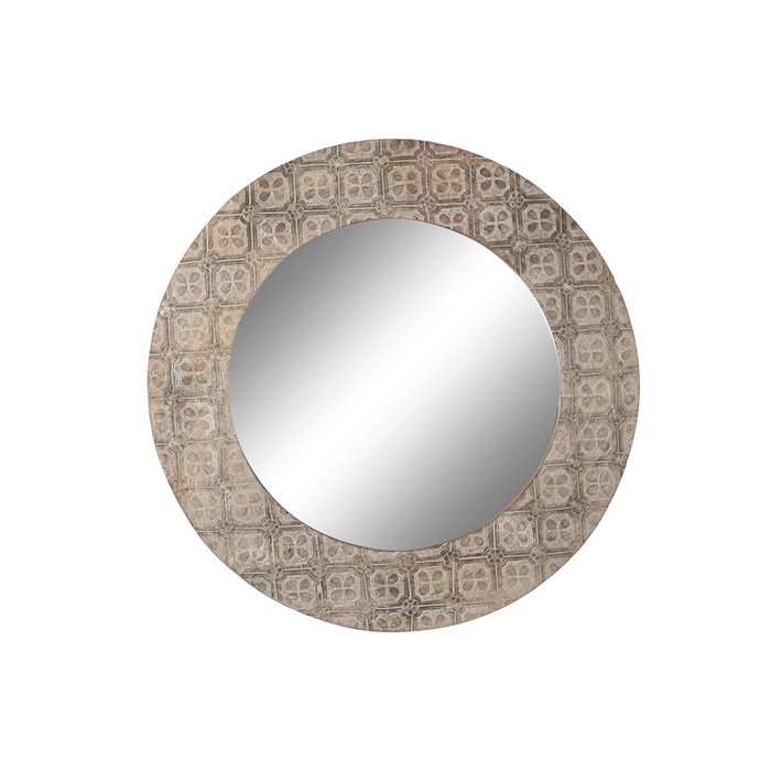 DKD Home Decor Espejo Mandala Decapé Marrón