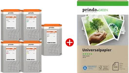Prindo Classic Value Pack Negro (foto), Cian, Magenta, Amarillo, Gris y Blanco Ahumado