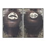 DKD Home Decor Cuadro Lienzo Labios Dorado Pack de 2