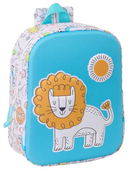 Safta Mochila Guarderia 3D Lion 3D 22x27x10 cm