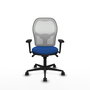 PIQUERAS Y CRESPO Silla de oficina Jorquera Azul y Blanco con Mecanismo Sincro