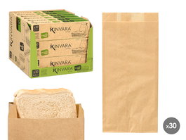 Kinvara Bolsa Papel Bocadillo 30uds 12x26 cm Kraft Celulosa (Set de 18)