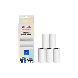 G&G Pack de 5 rollos de papel térmico 57 x 30 mm de 6,6 m de longitud
